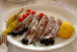 sardines in Lesvos, Greece