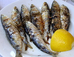 Grilled sardines