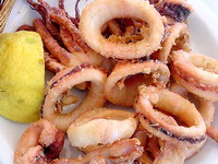 greek seafood, kalamarakia