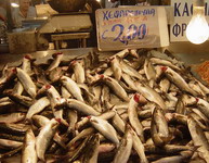 greek food, kefalo, athens central market