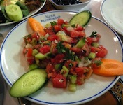 Turkish meze ezme salatasi