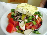 greek food, horiatiki or village salad